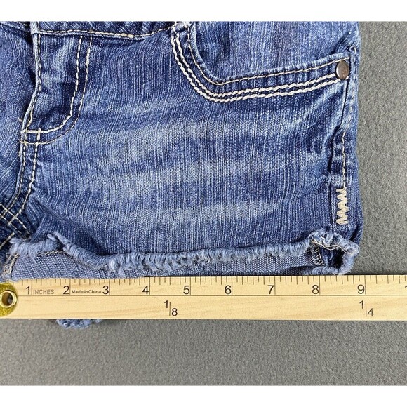 SO Shortie Cut Off Shorts 26x2 Blue Flap Pockets Embellished Booty Juniors Tag 1 - Picture 6 of 11